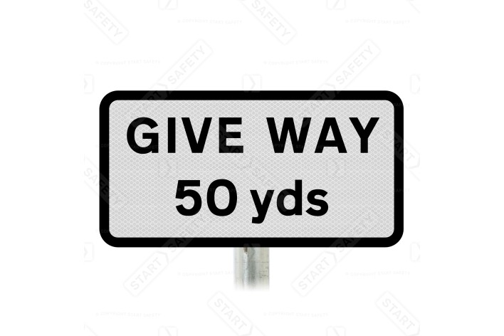 Give Way 50 yds Sup Plate Road Sign Post Mounted 503 (Face Only)