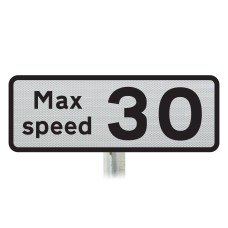 'Max speed 30' Supplementary Plate - Post Mount Diagram 513.2 R2/RA2