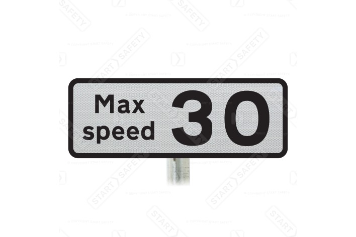 Max Speed 30 Sup Plate Road Sign Post Mounted 513.2 (Face Only)