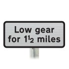 'Low gear for 1 1/2 miles' Supplementary Plate - Post Mount Diagram 527 R2/RA2