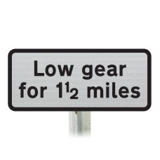 'Low gear for 1 1/2 miles' Supplementary Plate - Post Mount Diagram 527 R2/RA2