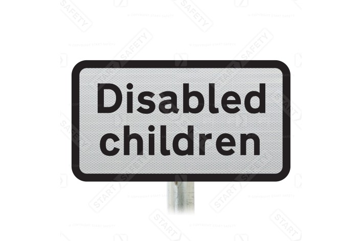 Disabled children  Sup Plate Road Sign Post Mounted (Face Only)