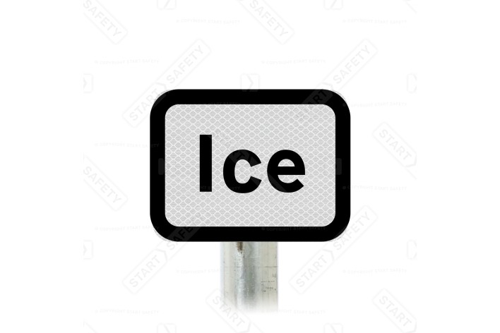 Ice  Sup Plate Road Sign Post Mounted (Face Only)