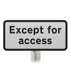 'Except for access' Supplementary Plate - Post Mount Dia 620 R2/RA2