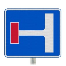 No Through Road For Left at Junction Ahead Sign Post Mounted  - Diagram 817 R2/RA2 (Face Only)