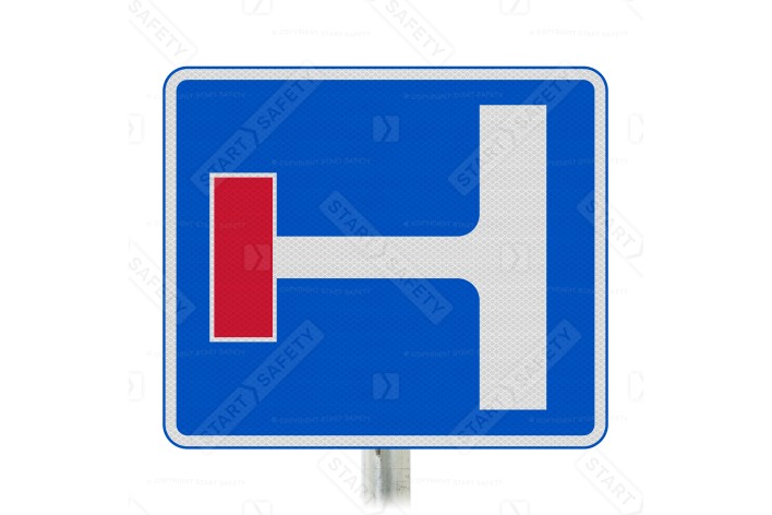 No Through Road For Vehicular Traffic Left Junction Ahead Sign Face Post Mounted 817 (Face Only)