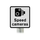 'Speed cameras' Inc Symbol Sign Post Mounted  - Diagram 878 R2/RA2 (Face Only)