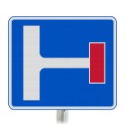 No Through Road Right At Junction Ahead Sign Post Mounted  - Diagram 817 R2/RA2 (Face Only)