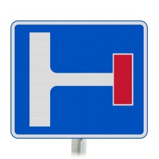 No Through Road Right At Junction Ahead Sign Post Mounted  - Diagram 817 R2/RA2 (Face Only)