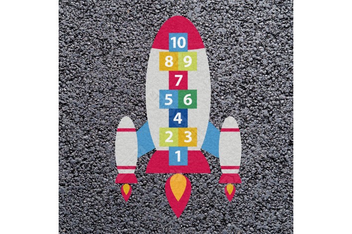 Hopscotch Rocket Playground Marking (1870mm x 3000mm) | Preformed Thermoplastic