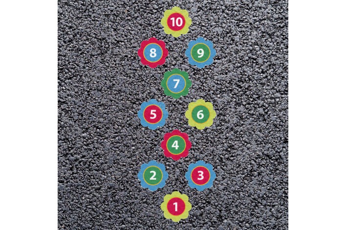 Hopscotch Flowers Playground Marking (730mm x 2000mm) | Preformed Thermoplastic