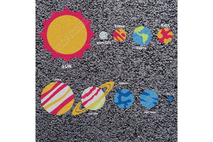 Solar System Playground Marking (8000mm x 2000mm) | Preformed Thermoplastic