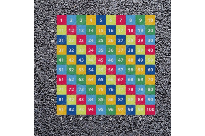 Number Grid Full Colour Playground Marking (3000mm x 3000mm) | Preformed Thermoplastic