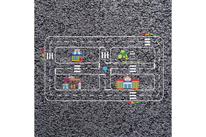 Road Scene Playground Marking (10000mm x 7000mm) | Preformed Thermoplasic