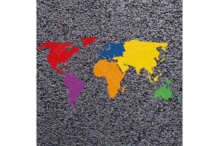 Simple World Map Playground Marking (6000mm x 3000mm) | Preformed Thermoplastic