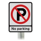 No Parking Post Mounted Car Park Sign 260x330mm