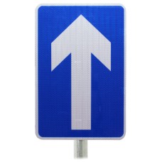 One Way Traffic Dia. 652 - Post Mount Sign - Composite Inc. Channel / RA2
