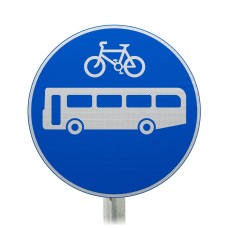 Buses & Cycles Only Post Mounted Sign Face Dia. 953 RA2 Reflective (Face Only)