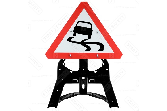 Slippery Road Surface QuickFit EnduraSign 557 Inc. Stand & Face