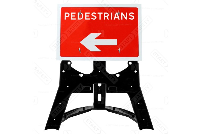 Pedestrians Arrow Left QuickFit EnduraSign 7016 Inc. Stand & Face