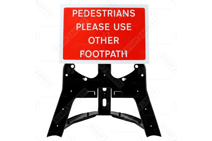 'Pedestrians Please Use Other Footpath' QuickFit EnduraSign Inc. Stand & Face