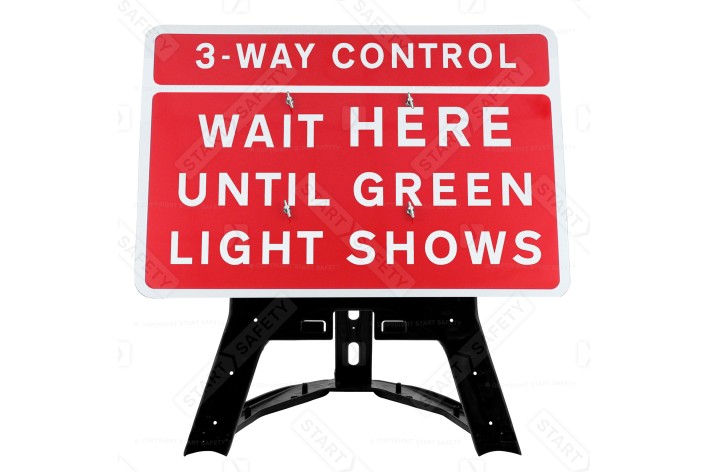 3-Way Control Wait Here Until Green Light Shows QuickFit EnduraSign 7011.1 Inc. Stand & Face
