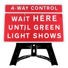 4-Way Control Wait Here Until Green Light Shows Sign QuickFit EnduraSign Dia. 7011.1 | 1050x750mm