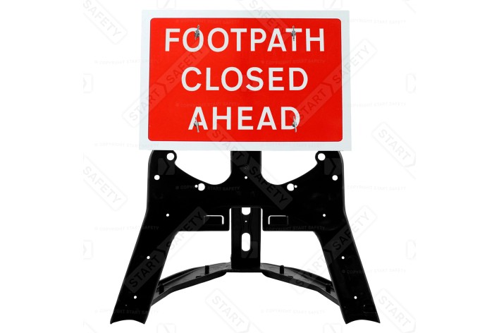 'Footpath Closed Ahead' QuickFit EnduraSign Inc. Stand & Face