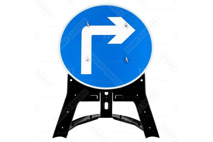Turn Right Ahead QuickFit EnduraSign 609 Inc. Stand & Face