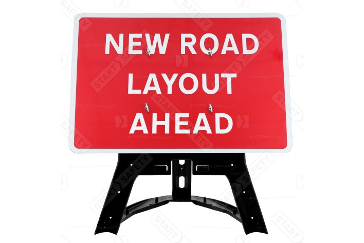 'New Road Layout Ahead' QuickFit EnduraSign 7014 Inc Stand & Face
