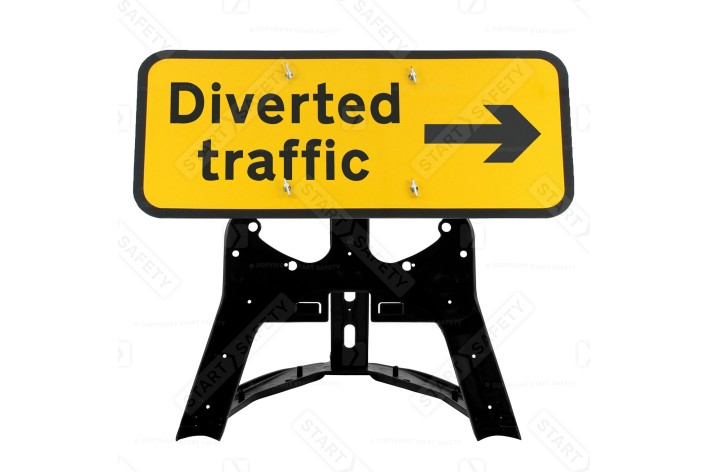 'Diverted Traffic' Right QuickFit EnduraSign 2703 Inc. Stand & Face