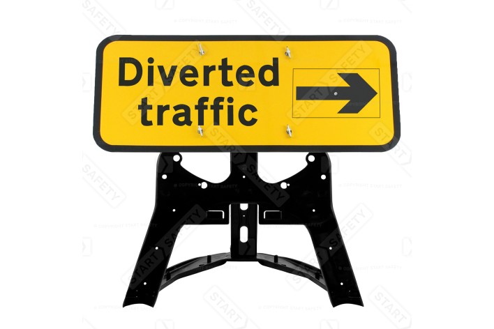 'Diverted Traffic' Rotating Arrow QuickFit EnduraSign 2703 Inc. Stand & Face