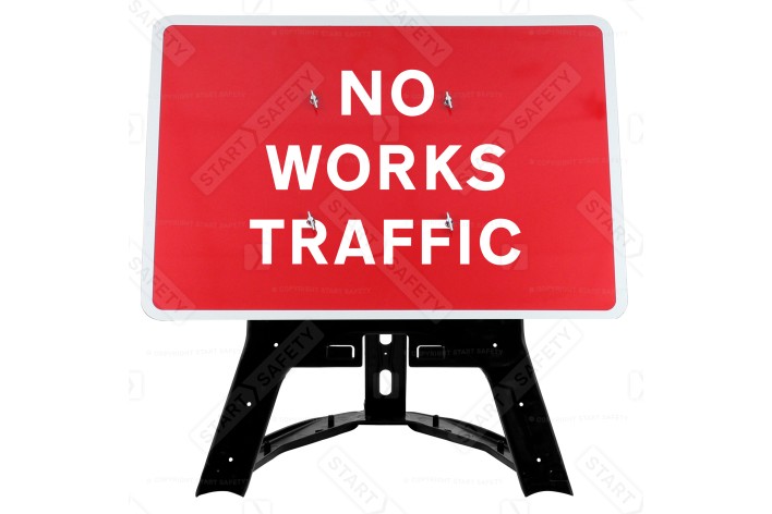 'No Works Traffic' QuickFit EnduraSign 7301 Inc Stand & Face