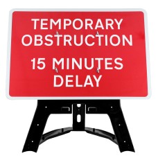 Temporary Obstruction 15 Minutes Delay Sign QuickFit EnduraSign | 1050x750mm