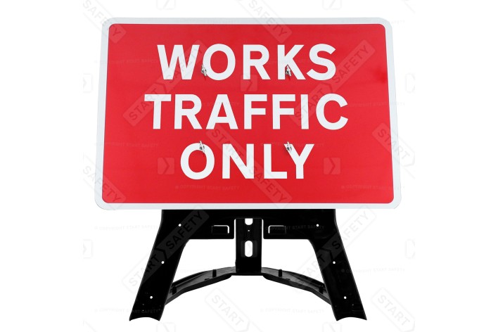 'Works Traffic Only' QuickFit EnduraSign 7301 Inc Stand & Face