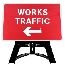 Works Traffic Arrow Left Sign QuickFit EnduraSign Dia 7303 | 1050x750mm