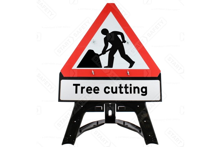 Men At Work with 'Tree cutting' QuickFit EnduraSign 7001 Inc. Stand & Face