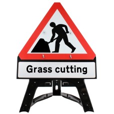 Men At Work Inc. 'Grass cutting' Sup. Plate Sign QuickFit EnduraSign Dia. 7001