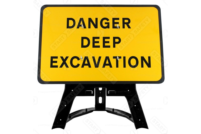 'Danger Deep Excavation' QuickFit EnduraSign Inc. Stand & Face