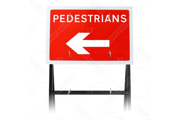 'Pedestrians' Arrow Left Quick Fit Sign DIA 7018  600x450mm (face only)