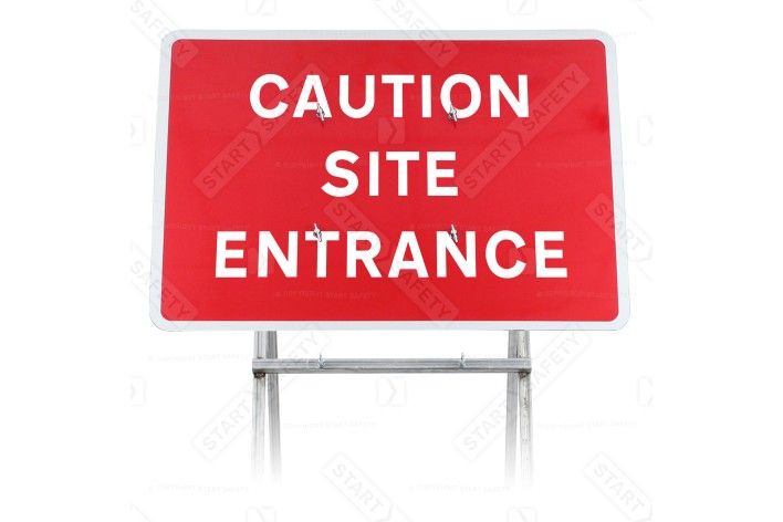 'Caution Site Entrance' Quick Fit Sign (face only)
