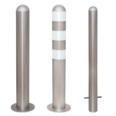 Traffic Line EV Charging Point Protection Bollard | Stainless Steel