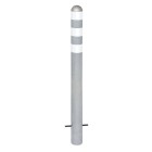 Traffic Line EV Charging Point Protection Bollard | White Reflectors, Sub Surface Mounted, Hot Dip Galvanised Steel