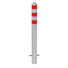 Traffic Line EV Charging Point Protection Bollard | Red Reflectors, Sub Surface Mounted, Hot Dip Galvanised Steel