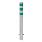 Traffic Line EV Charging Point Protection Bollard | Green Reflectors, Sub Surface Mounted, Hot Dip Galvanised Steel
