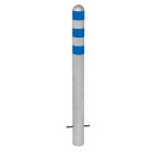 Traffic Line EV Charging Point Protection Bollard | Blue Reflectors, Sub Surface Mounted, Hot Dip Galvanised Steel