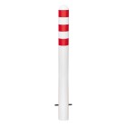 Traffic Line EV Charging Point Protection Bollard Powder Coated White | Sub Surface Mounted Red Reflectors
