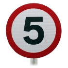 5mph Speed Limit Sign Post Mounted Diagram 670 R2/RA2 | 450mm