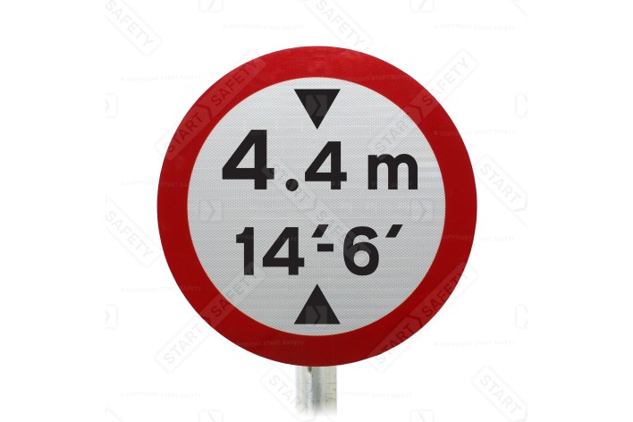 Vehicle Height Restriction Post Mounted Sign 629.2A, (Face Only) | 750mm