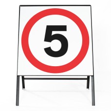 5mph Sign - Zintec Metal Sign Face | Temporary Sign | Face, Frame & Clips | 750x750mm